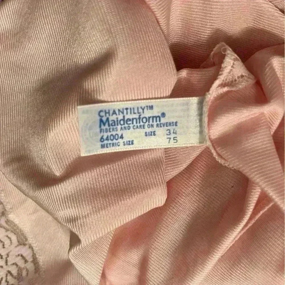 VTG Pink Satin Lace Trim Camisole Top W/Rose Applique Size XS Coquette Romantic - Picture 11 of 12